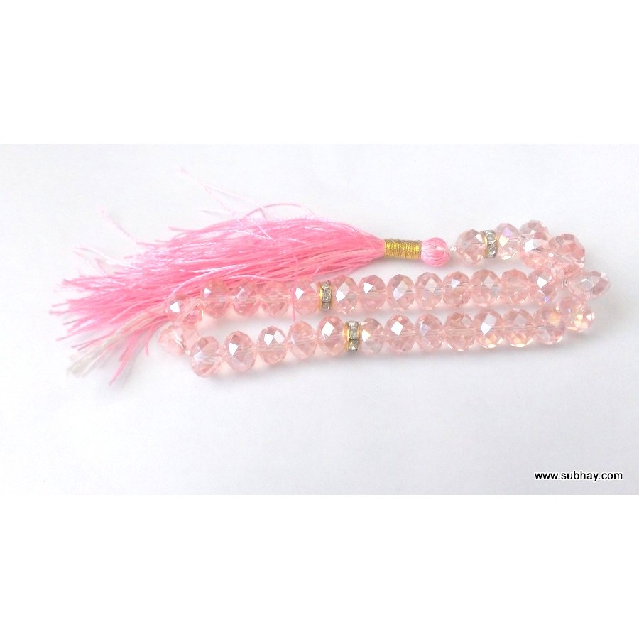 Pink Crystal 33 Beads Tasbih / Zikr Tasbih TS-13